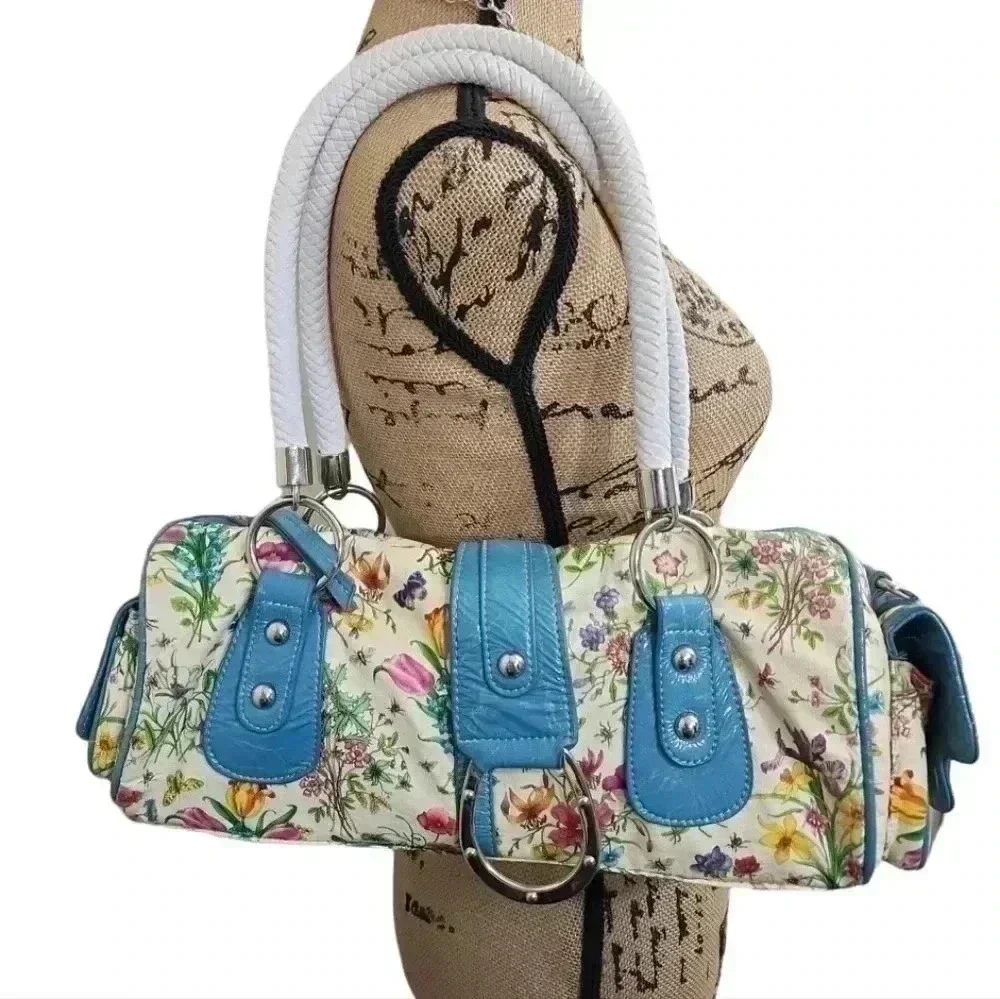 Y2K Floral multi colored Shoulder Bag with long strap. Brand new - Picture 3 of 15
